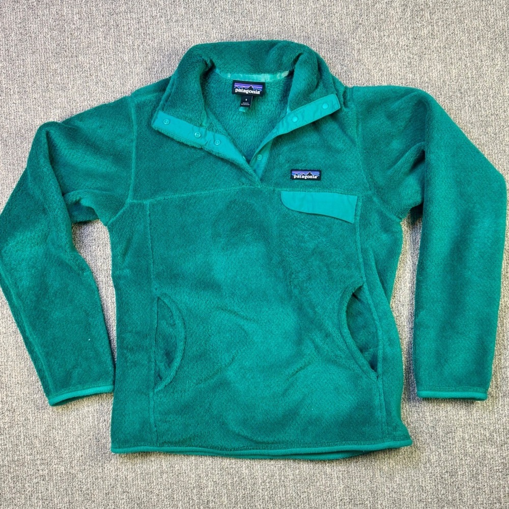 Patagonia Synchilla Snap-T‎ Polartec Fleece Pullover Women's Small Teal Green